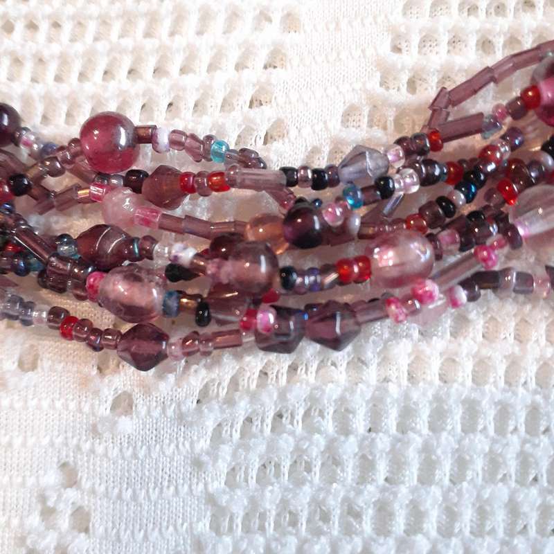 two glass bead necklaces - vintage