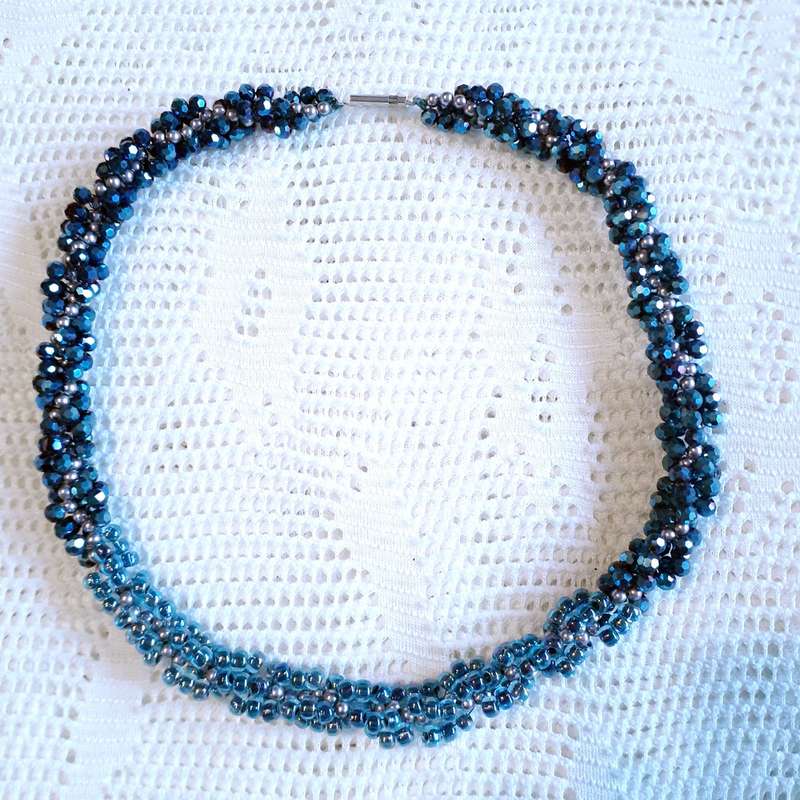 two glass bead necklaces - vintage