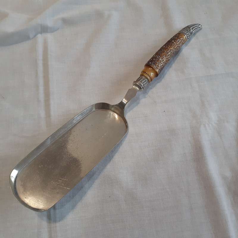 Stag Horn crumb tray - vintage quality A electroplate  hallmarked HA EA FA
