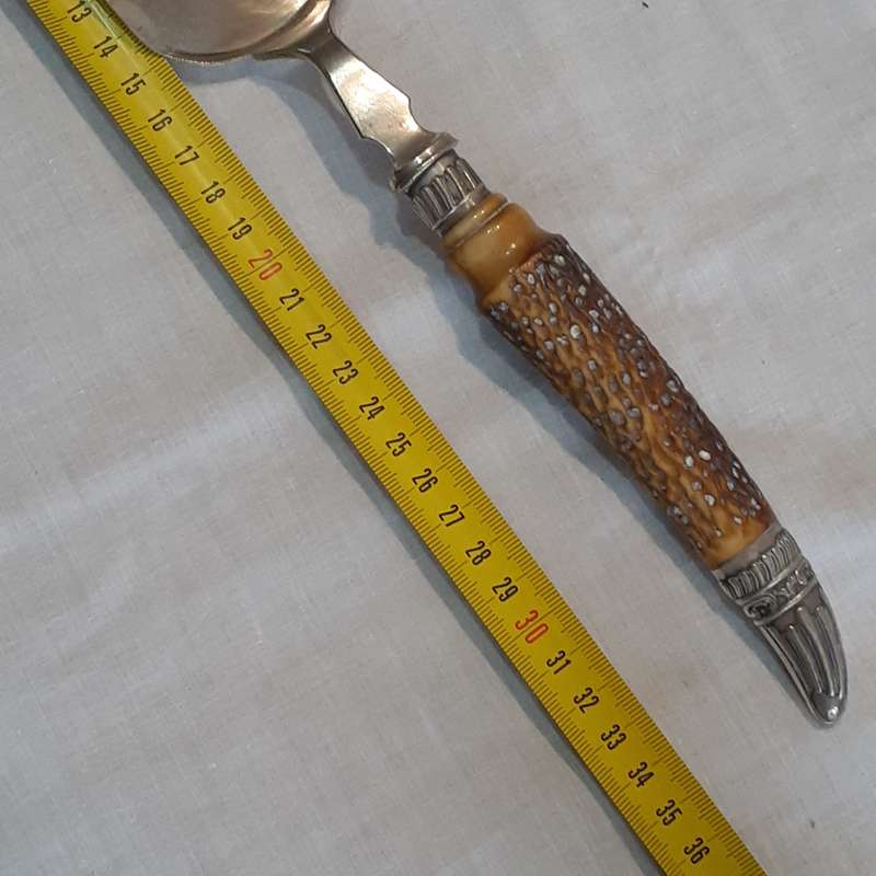 Stag Horn crumb tray - vintage quality A electroplate  hallmarked HA EA FA