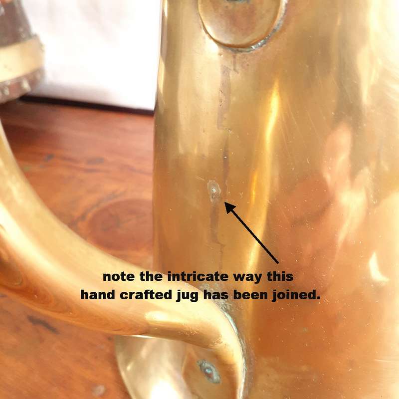 Brass Jug - hand beaten crafted in South Africa? Dovetailed joins