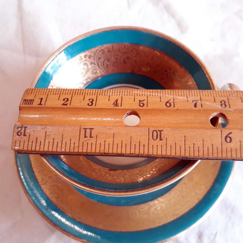 BavariaTea Duo - germany mini cup and saucer Gold and Teal