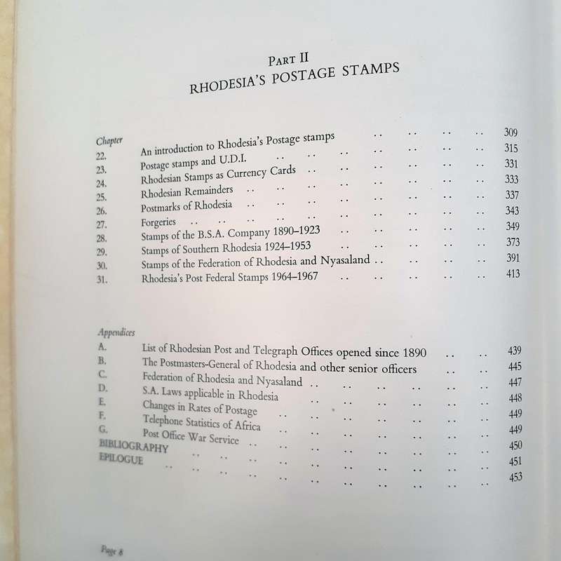 Rhodesia a Postal History  -  R C Smith - Printed in Rhodesia 1967?