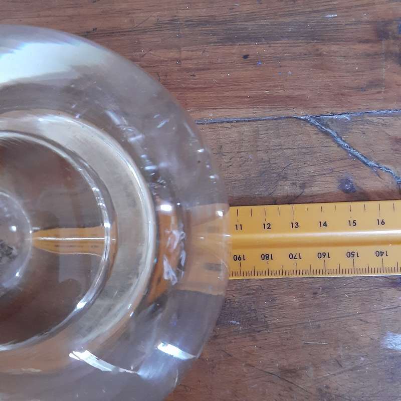 Polish Glass ball oil lamp, bud vase - round heavy hand blown glass 1.3 kg