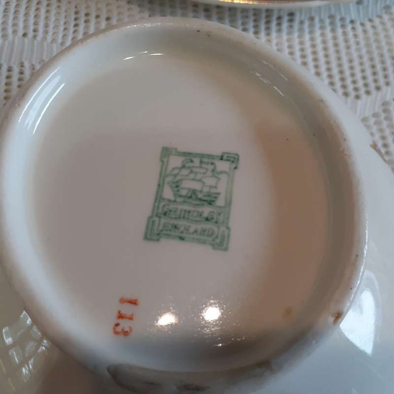 Grindley Sauce or Gravy Boat.  Blue Balmoral design on a creamy background