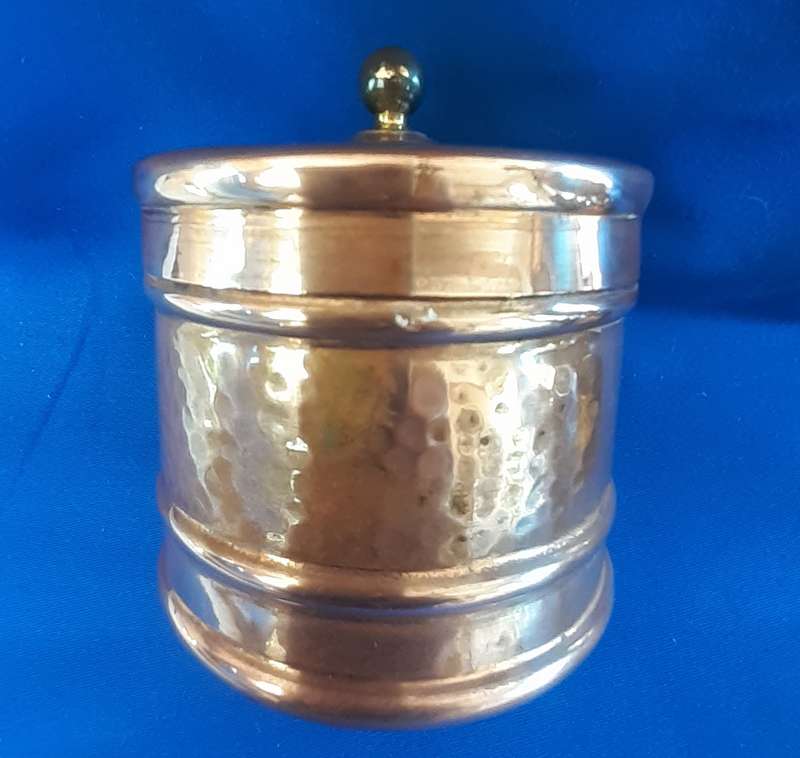 Copper canister jar - handcrafted Nepco Copperware 10cm tall