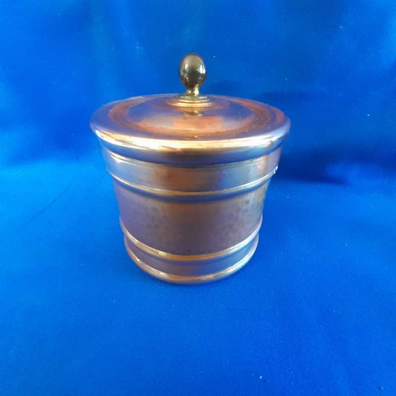 Copper canister jar - handcrafted Nepco Copperware 10cm tall