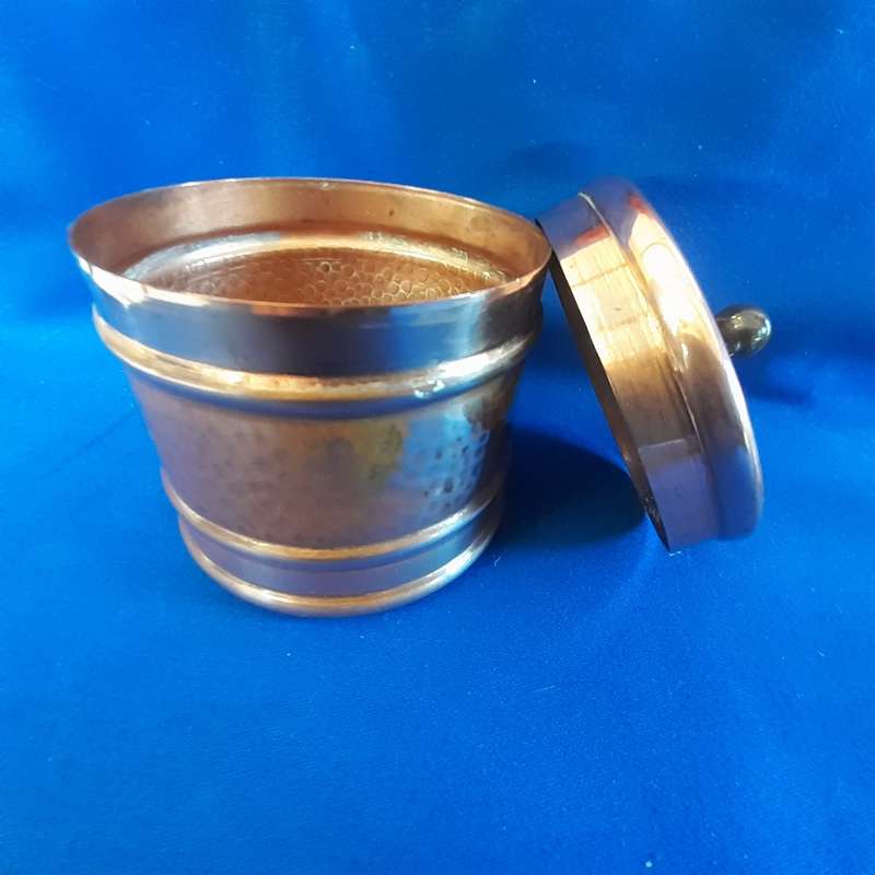 Copper canister jar - handcrafted Nepco Copperware 10cm tall