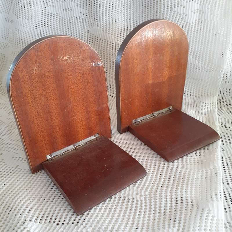 Italian wooden Marquetry Bookends - book holders