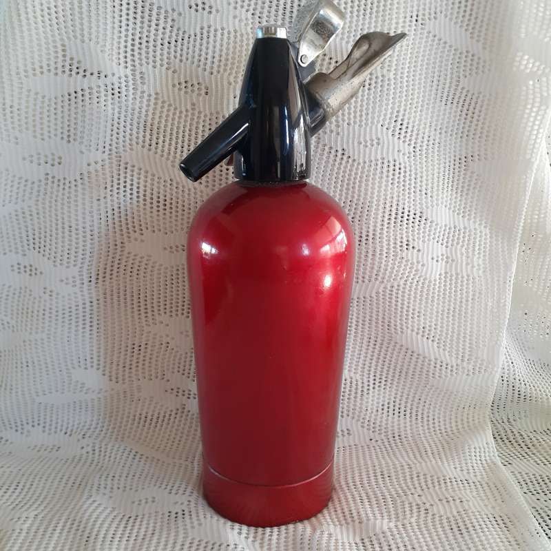 Vintage soda syphon - red - sparklets made in UK