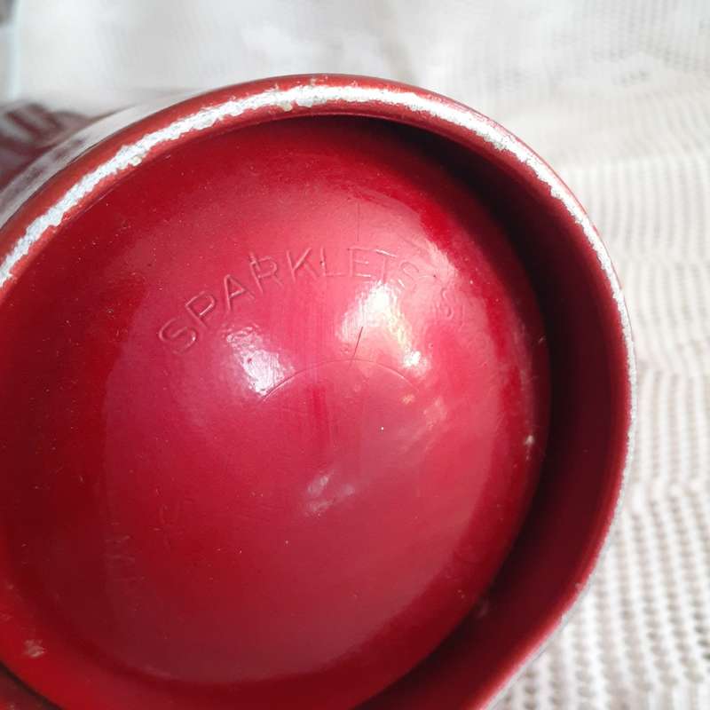Vintage soda syphon - red - sparklets made in UK