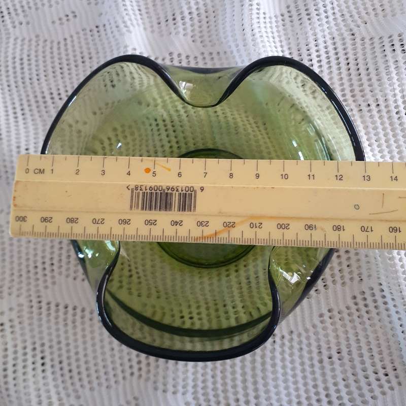 Glass ashtray green - similar to murano