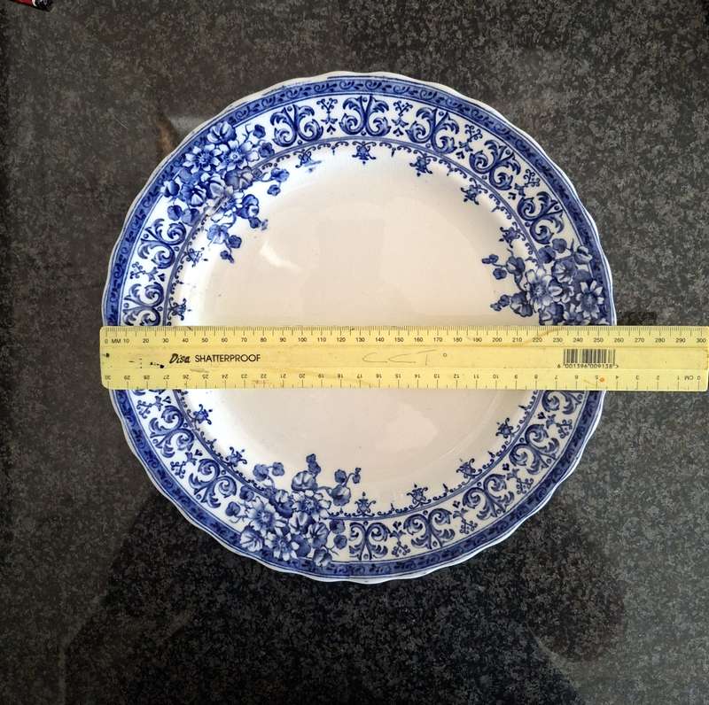 Large blue and  white plate Keeling and Co Late 1800