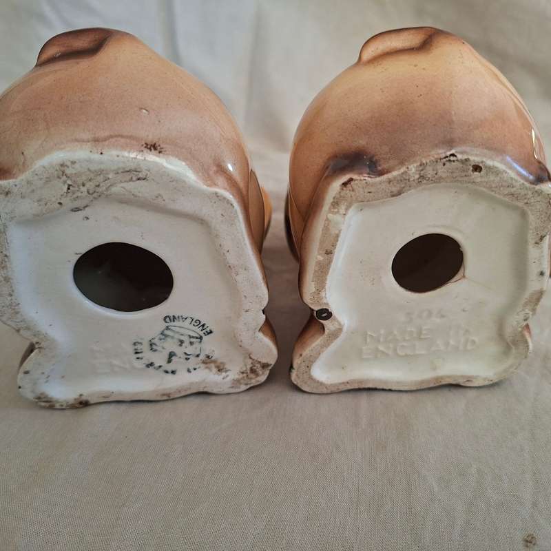 Pair Vintage "Bonzo" pups Royal Art Pottery dogs - 1950? very cute 11 cms tall