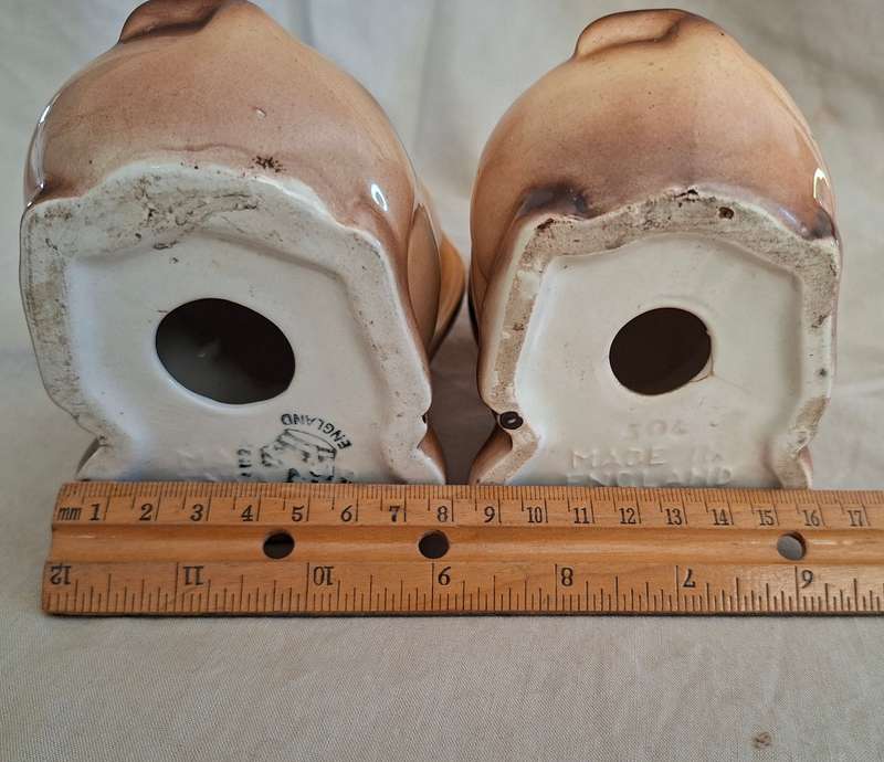 Pair Vintage "Bonzo" pups Royal Art Pottery dogs - 1950? very cute 11 cms tall
