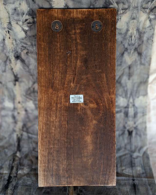 Wooden Indian carved wall panel decoration.  Can be used for printing. 46 x 20 cms
