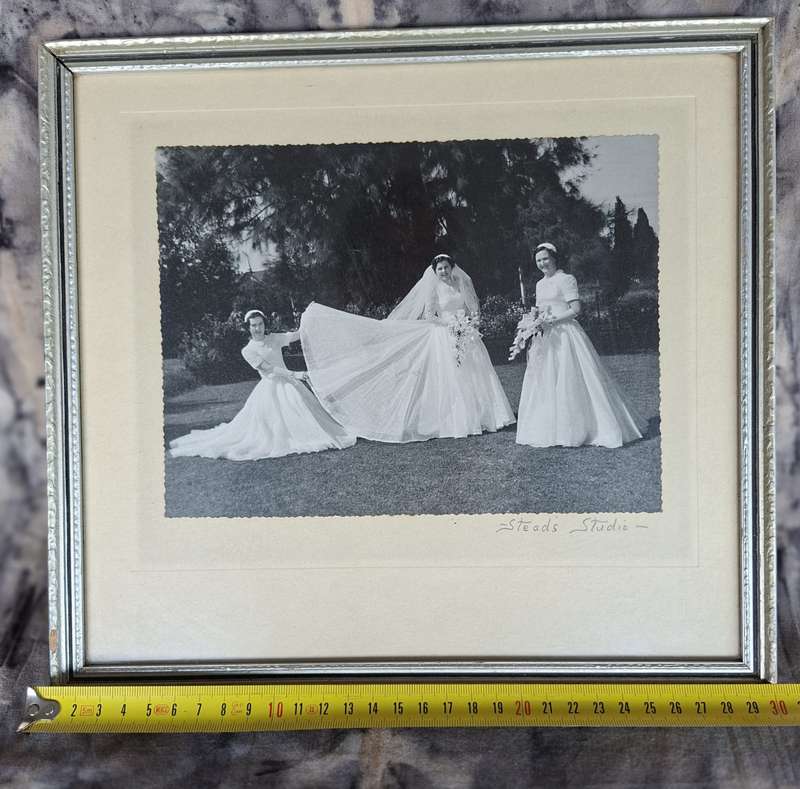 1940's style Wedding photograph original darkroom print