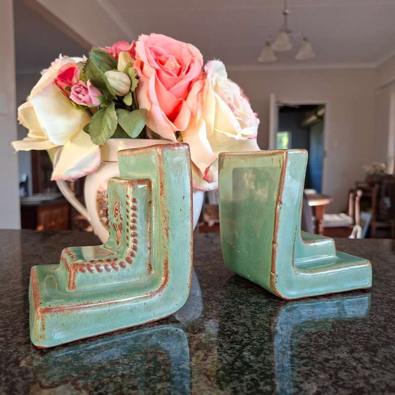 South African Pottery.  Book ends - Grahamstown - Hamburgers Pottery