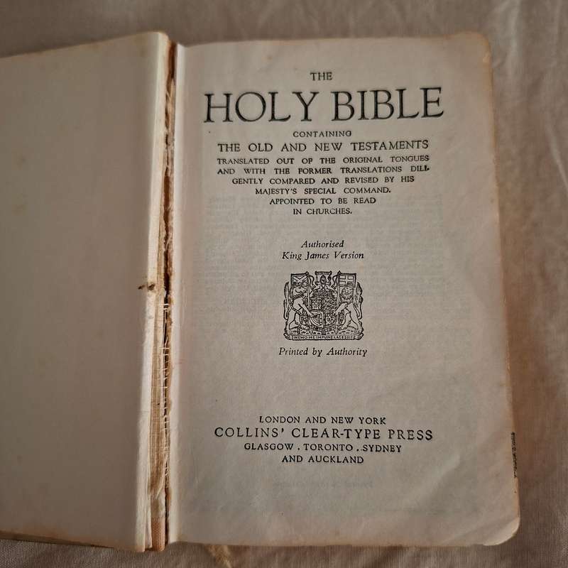 Holy Bible - St James - Brides faux mother of pearl bible - celluloid