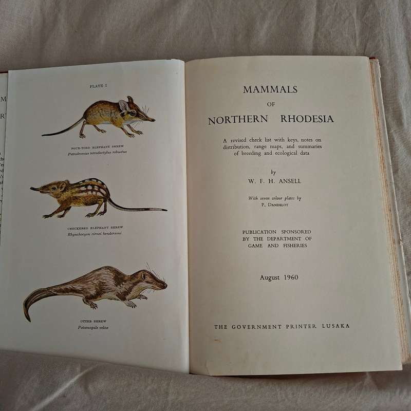 Mammals of Norfthern Rhodesia - W F H Ansell - 1st Ed