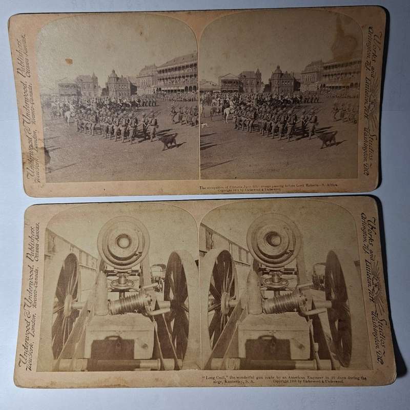 Boer War Stereoscope pictures - Occupation of Pretoria and  Long Cecil