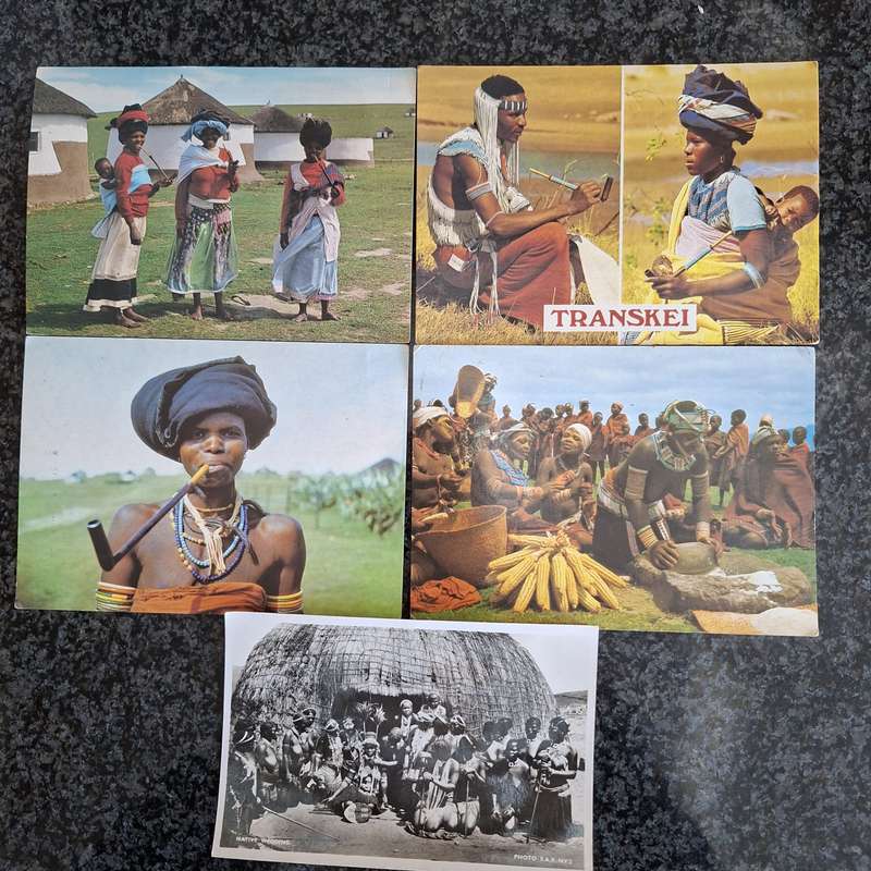 Vintage Xhosa Transkei photo postcards - showing traditional beadwork