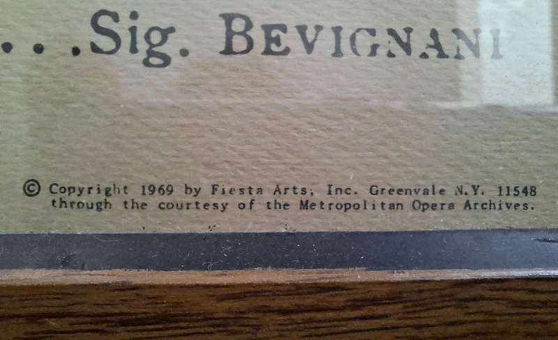 1883 Framed Poster Metropolitan Opera House - Nozze di Figaro - 1969 reproduction