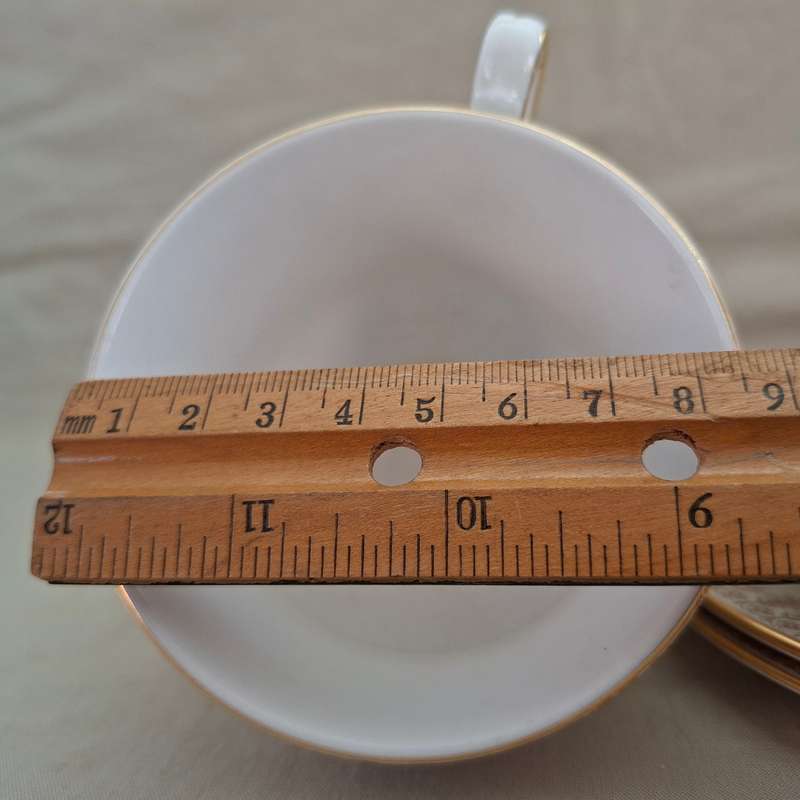 Queen Anne Trio white and gold - plus extra cup and plate!