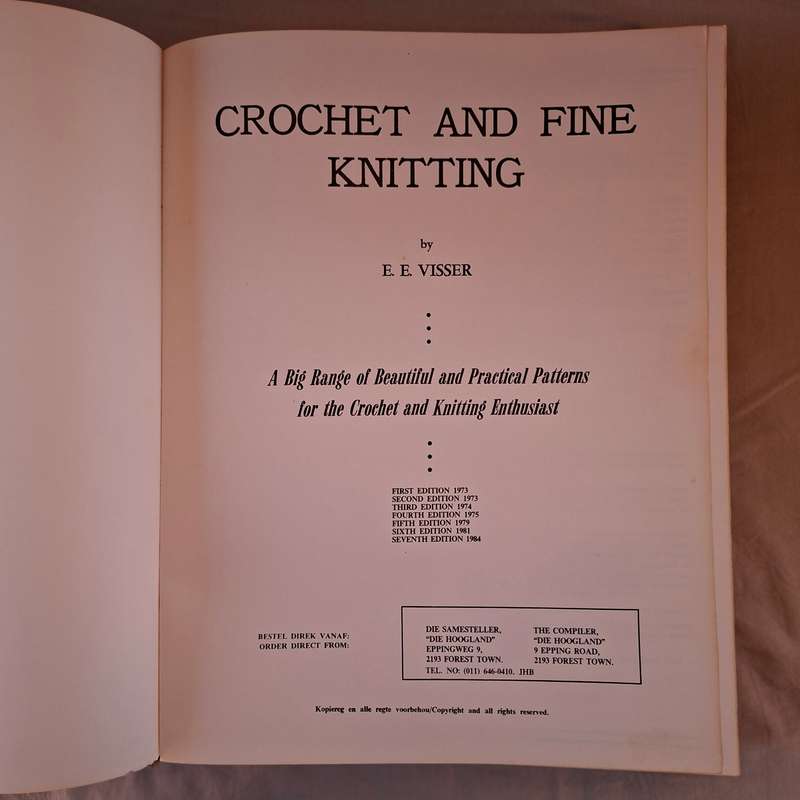 Crochet and fine knitting E E Visser Plus 2 folded double sided A0 cross stitch patterns 520 pages