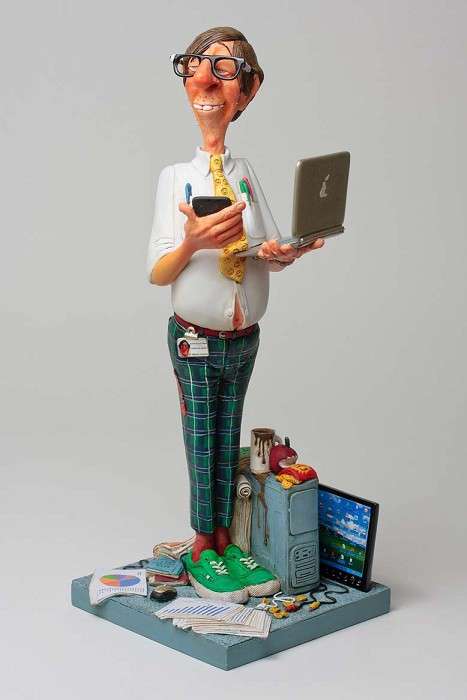 Guillermo Forchino The Computer Expert Comical Art Figurines