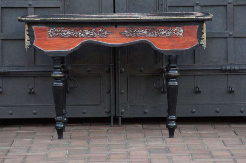 Ebonised Painted And Parcel Gilt Table