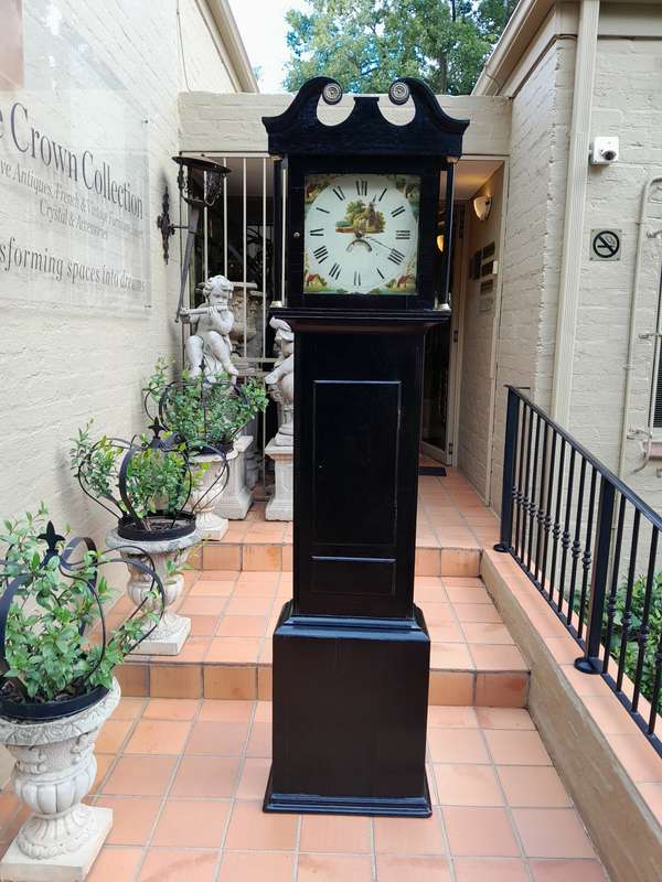 An Antique George III Oak Grandfather / Longcase Clock in an Contemporary Ebonised Finish