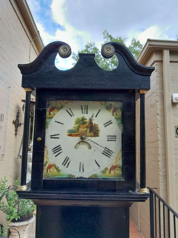 An Antique George III Oak Grandfather / Longcase Clock in an Contemporary Ebonised Finish