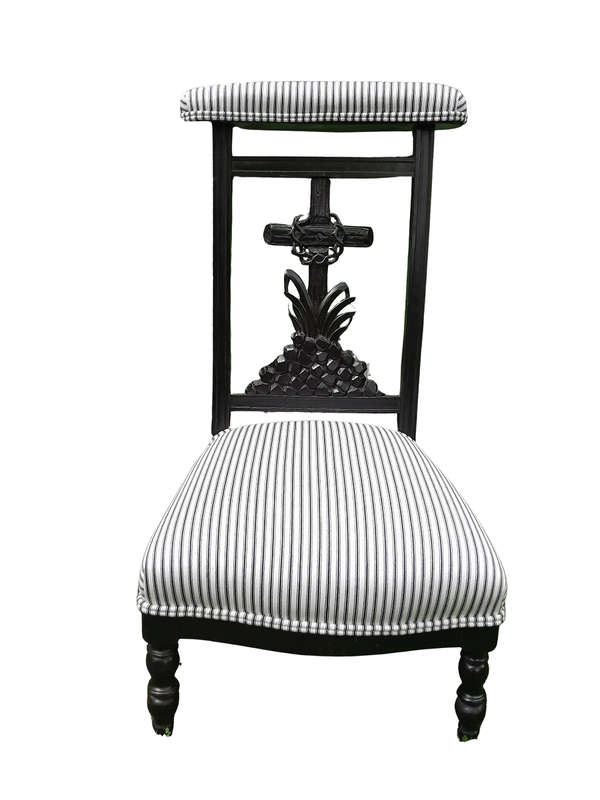 Antique Napoleon III 19th Century French Prayer Chair Upholstered