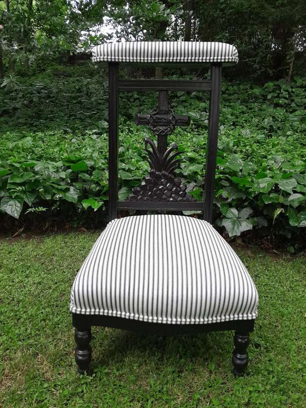 Antique Napoleon III 19th Century French Prayer Chair Upholstered