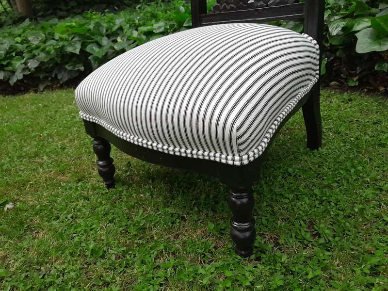 Antique Napoleon III 19th Century French Prayer Chair Upholstered