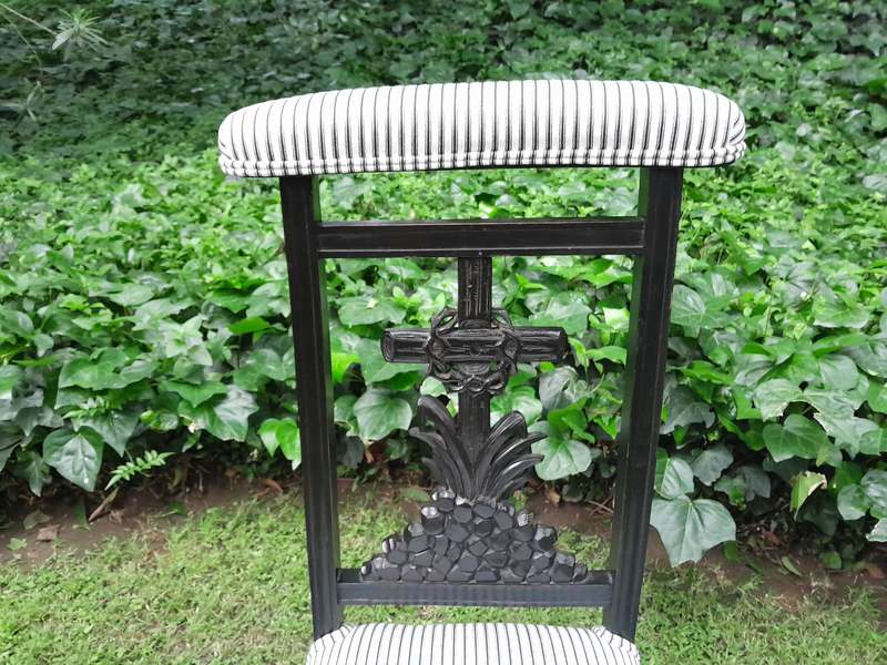Antique Napoleon III 19th Century French Prayer Chair Upholstered