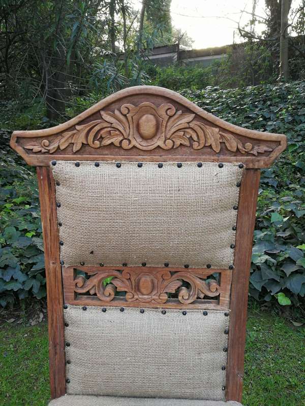 Victorian Chair Upholstered in Imported Linen