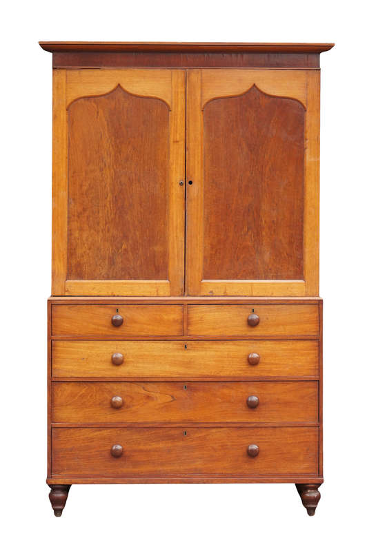 Victorian Mahogany Linen Press
