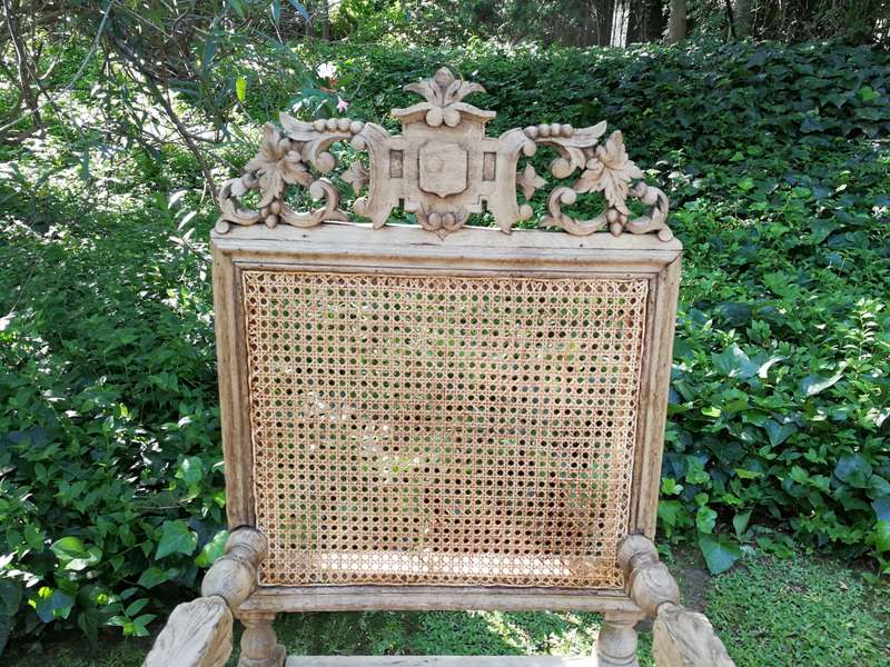 A Victorian Oak Wood Carved Set Comprising of a Settee and Two Armchairs  In a Contemporary Bleac...