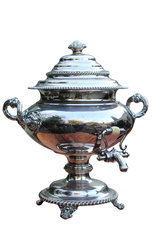 Sheffield plate tea urn