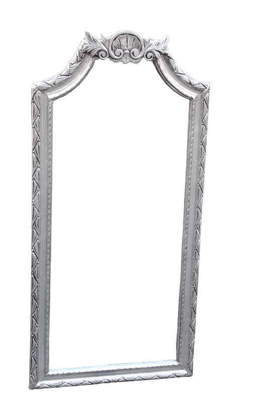 Tall ornate silver gilt mirror