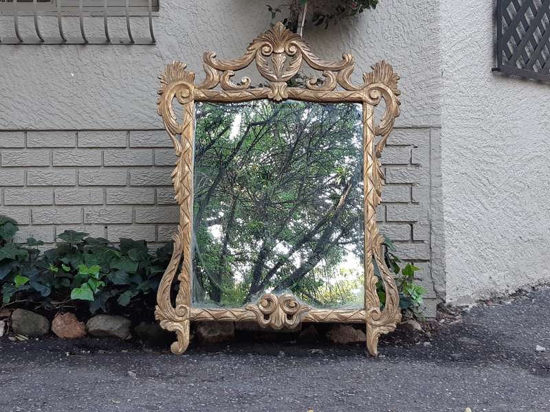 Ornate Hand Gilded in Gold Leaf Mirror