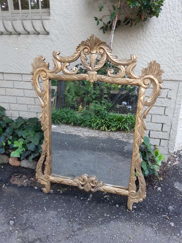 Ornate Hand Gilded in Gold Leaf Mirror