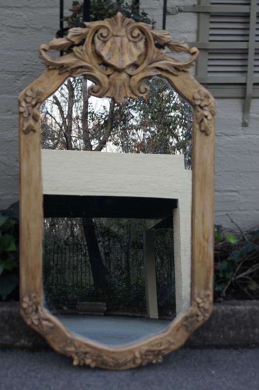Ornate Gilded Mirror with Crown