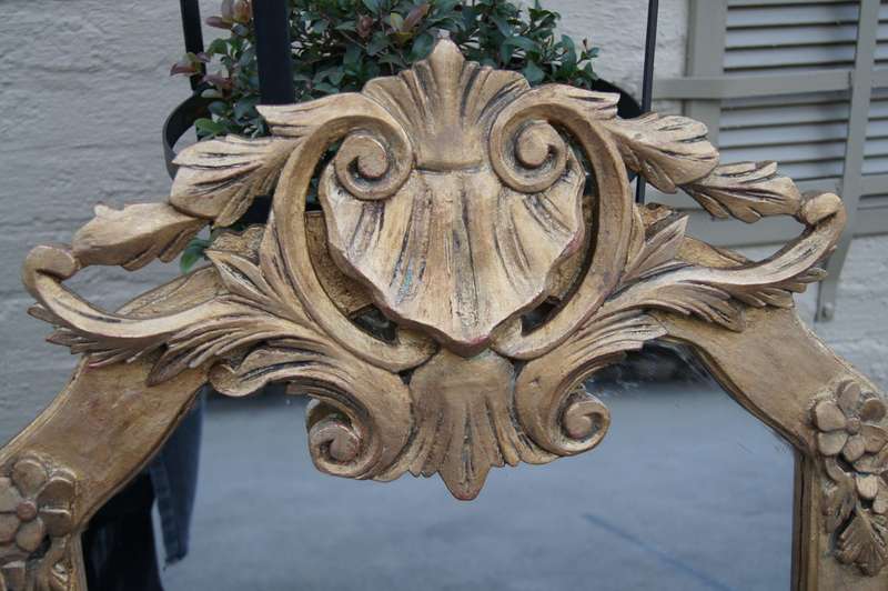 Ornate Gilded Mirror with Crown