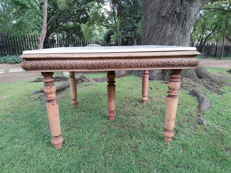 A 19TH Century Flemish Oak  Dining / Entrance / Drinks Table in a Bleached Contemporary Finish wi...