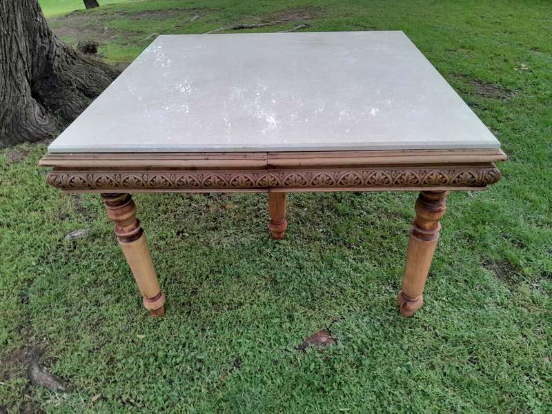 A 19TH Century Flemish Oak  Dining / Entrance / Drinks Table in a Bleached Contemporary Finish wi...