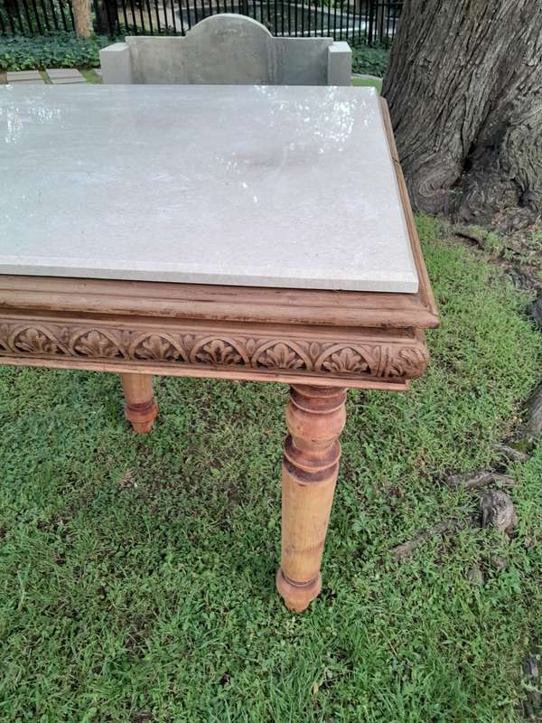A 19TH Century Flemish Oak  Dining / Entrance / Drinks Table in a Bleached Contemporary Finish wi...