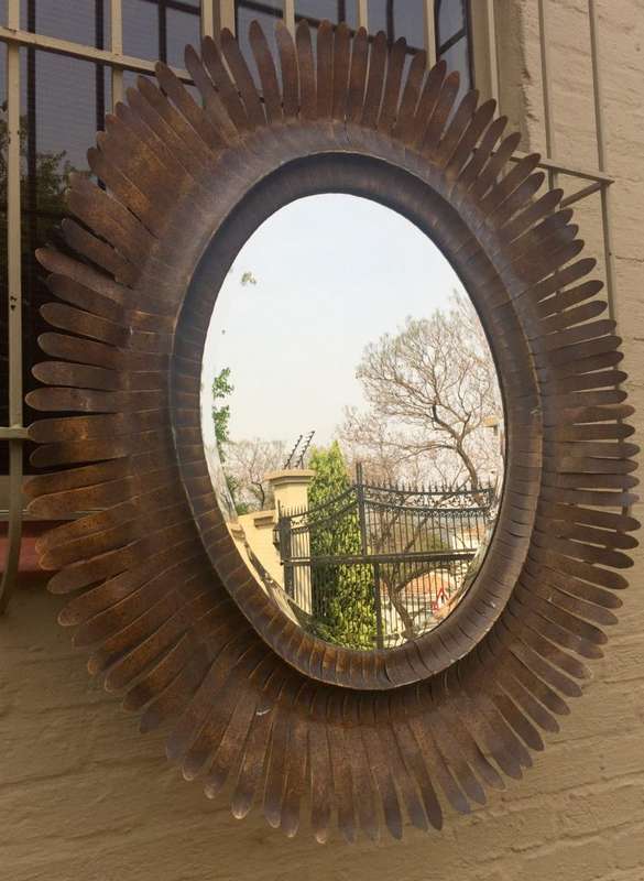 Oval Feathers Mirror